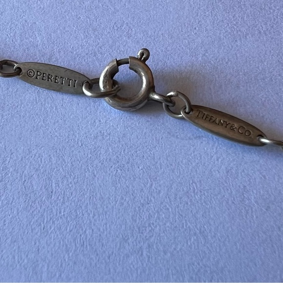 Rare, vintage PERETTI Tiffany & Co. stone disc 925 sterling pendant necklace - Picture 4 of 7